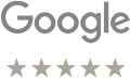 Google logo with five-star rating.
